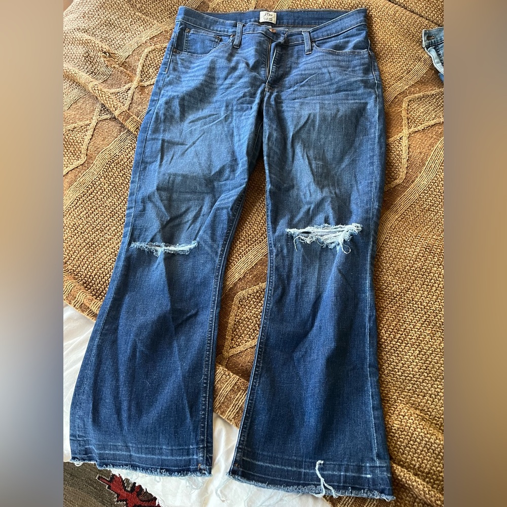 J. Crew Billie Demi Boot Crop, High Waisted Jeans
